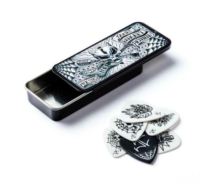 Jim Dunlop James Hetfield Papahet opbergblikje met plectrums, Verzamelen, Muziek, Artiesten en Beroemdheden, Gebruiksvoorwerp