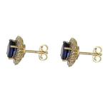 Oorbellen - 18 karaat Geel goud - 4.20ct. tw. Saffier -, Sieraden, Tassen en Uiterlijk, Oorbellen, Nieuw