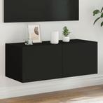 vidaXL Tv-wandmeubel met LED-verlichting 80x35x31 cm zwart, Huis en Inrichting, Kasten | Televisiemeubels, Verzenden, Nieuw, Overige houtsoorten