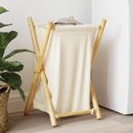 vidaXL Wasmand 41,5x36x63,5 cm bamboe crèmewit, Verzenden, Nieuw