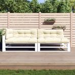 vidaXL Palletkussens 5 st stof crèmekleurig, Huis en Inrichting, Woonaccessoires | Kussens, Verzenden, Nieuw