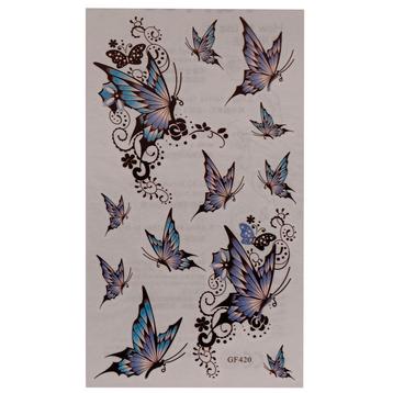 Plaktatoeage - Neptattoo - Vlinders - Zwart/Blauw/Lila - 2x3 beschikbaar voor biedingen