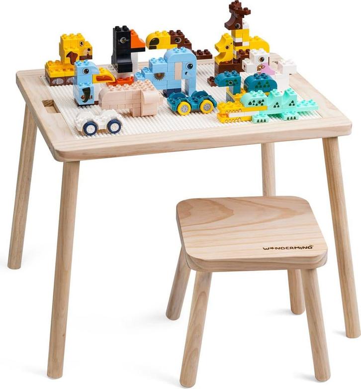 Premium Massief Houten Bouwtafel Set + Triple Bonus, Kinderen en Baby's, Speelgoed | Duplo en Lego, Zo goed als nieuw, Ophalen of Verzenden