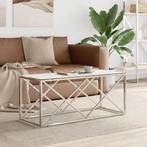 vidaXL Salontafel 110x45x45 cm roestvrij staal en glas, Huis en Inrichting, Tafels | Salontafels, Minder dan 50 cm, 100 tot 150 cm
