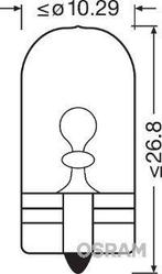 1X Osram 2825 W5W 12V 5W ORIGINAL LINE 12V 5W W2.1 x 9.5d..., Ophalen of Verzenden, Nieuw
