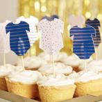 Babyshower Cake Toppers Rompertjes (12st), Ophalen of Verzenden, Nieuw