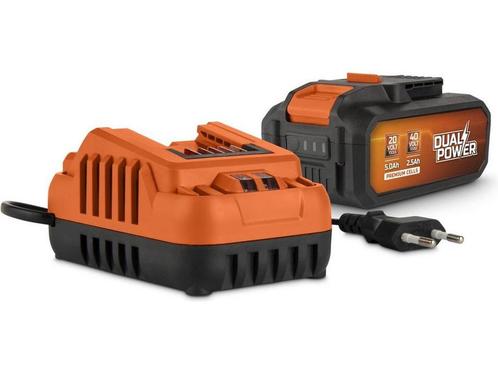 Dual Power batterij & lader set POWDP90640 - 2x20V, 5.0Ah,, Huis en Inrichting, Woonaccessoires | Overige, Zo goed als nieuw, Verzenden