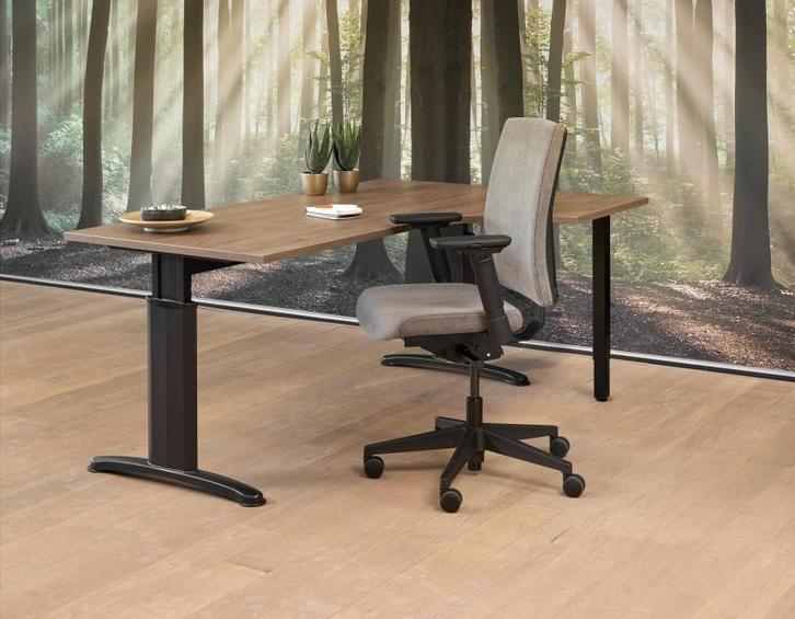 Goedkoop Zwart Wingbureau - Gratis gemonteerd geleverd, Huis en Inrichting, Bureaus, Bureau, Nieuw, In hoogte verstelbaar, Ophalen of Verzenden