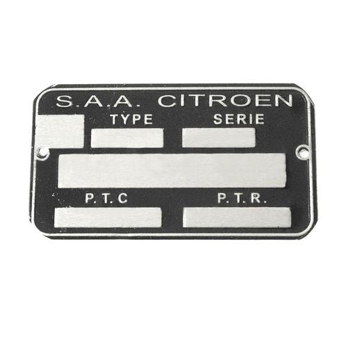 Typeplaatje S.A.A. Citroën, Auto-onderdelen, Dashboard en Schakelaars, Nieuw, Citroën, Ophalen of Verzenden