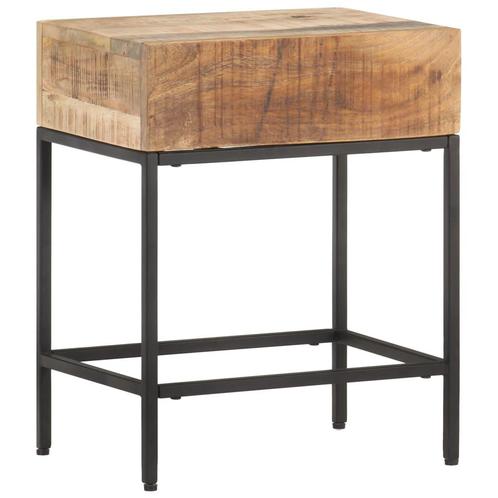 vidaXL Bijzettafel 40x30x50 cm massief ruw mangohout, Huis en Inrichting, Tafels | Bijzettafels, Nieuw, Verzenden