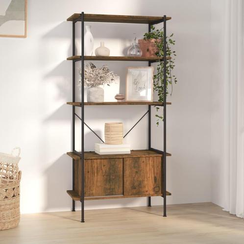 vidaXL Opbergrek 5-laags met kast 80x40x163 cm staal en, Huis en Inrichting, Kasten | Boekenkasten, 25 tot 50 cm, Nieuw, Overige houtsoorten