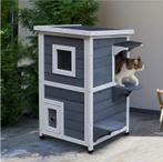 2-laags Houten Kattenhuis –Met Trap, Deuren en Weerbestendig, Dieren en Toebehoren, Verzenden, Nieuw