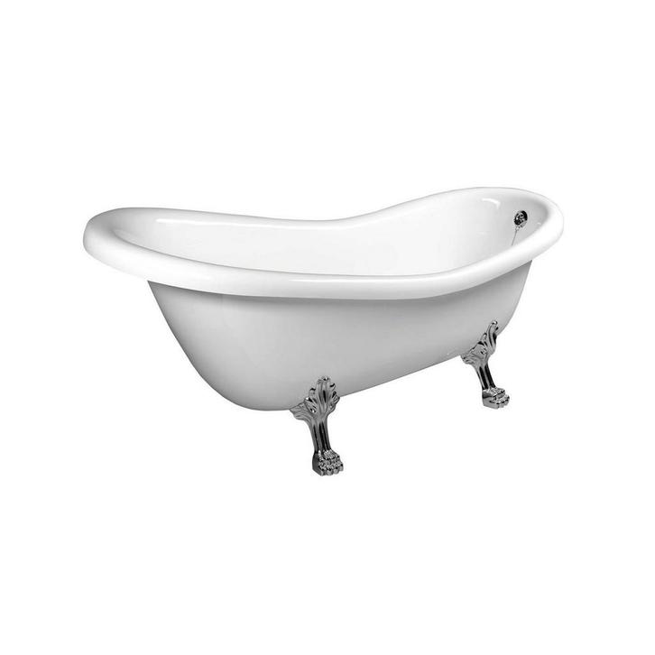 Vrijstaand Bad Sapho Retro 173x75x84 cm Wit met Leeuwenpoten, Doe-het-zelf en Verbouw, Sanitair, Overige typen, Nieuw, Chroom