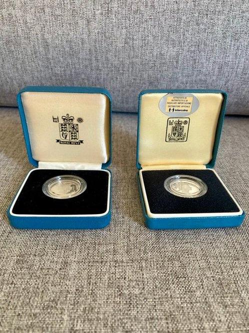 Verenigd Koninkrijk. 1 Pound 1985 e 1992, proof (Zonder, Postzegels en Munten, Munten | Europa | Niet-Euromunten