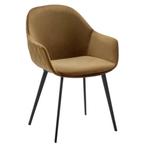 Stoelen | CAMILLE |  Fluweel/Metaal | Gold |  Zwarte Poten |, Verzenden, Nieuw in verpakking