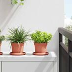 vidaXL Ronde Bloempot 24 pcs Baksteenrood Ø 12,5 x 10 cm, Tuin en Terras, Bloembakken en Plantenbakken, Verzenden, Nieuw, Kunststof