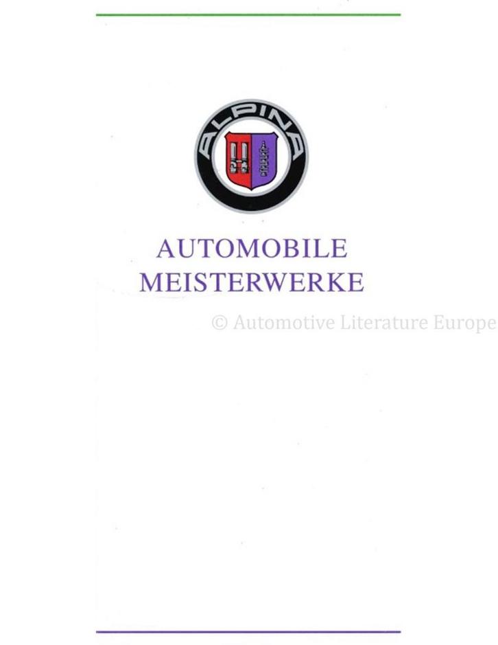 1992 BMW ALPINA RANGE BROCHURE DUITS, Boeken, Auto's | Folders en Tijdschriften