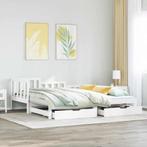 vidaXL Slaapbank met onderschuifbed/lades zonder matras, Huis en Inrichting, Eenpersoons, Verzenden, Wit, Nieuw