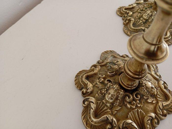 Kaarsenhouder (2) - Messing - Chandeliers, Antiek en Kunst, Curiosa en Brocante