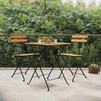 vidaXL 3-delige Bistroset inklapbaar massief teakhout en, Tuin en Terras, Verzenden, Nieuw, Hout