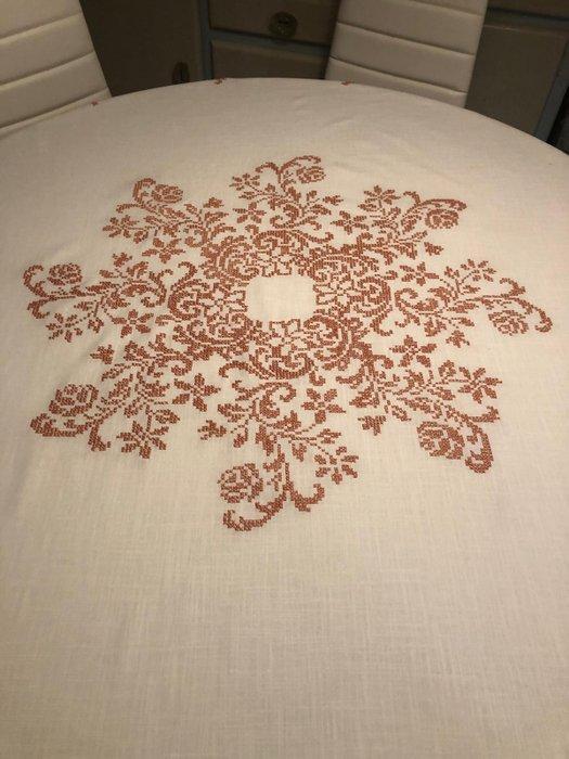 Tafelkleed - 170 cm - 170 cm - Linnen tafelkleed met, Antiek en Kunst, Antiek | Kleden en Textiel