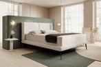 Meubella | Tweepersoonsbed 160x200 wit teddy stof, Huis en Inrichting, Slaapkamer | Bedden, Nieuw, 160 cm, Modern, Tweepersoons