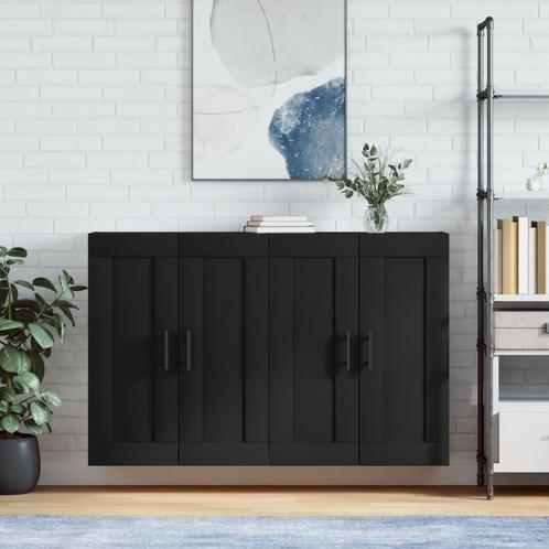 vidaXL Hangkasten 2 st bewerkt hout zwart, Huis en Inrichting, Kasten | Buffetkasten, 25 tot 50 cm, Nieuw, Overige houtsoorten