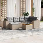 vidaXL 7-delige Loungeset met kussens poly rattan beige, Tuin en Terras, Tuinsets en Loungesets, Verzenden, Nieuw, Rotan, Loungeset