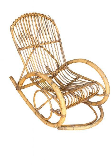 Schommelstoel - Bamboe, Rattan - Dondolo in rattan, Antiek en Kunst, Kunst | Designobjecten