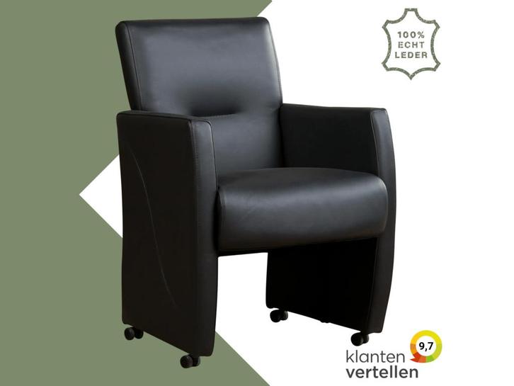 Leren eetkamerstoel Pleasure - Toledo Pacific (donkerblauw), Huis en Inrichting, Stoelen, Eén, Blauw, Nieuw, Leer, Ophalen of Verzenden