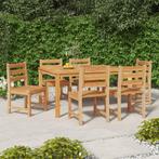 vidaXL Tuinstoelen 6 st massief teakhout, Tuin en Terras, Tuinstoelen, Verzenden, Nieuw, Teakhout