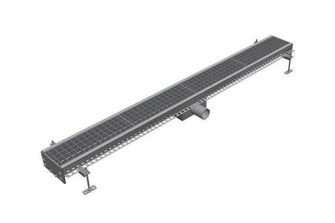 Bakgoot rvs 150x2000mm centrale afvoer ø75mm horizontaal, Zakelijke goederen, Horeca | Meubilair en Inrichting, Verzenden