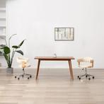 vidaXL Eetkamerstoelen draaibaar 2 st kunstleer crèmekleurig, Verzenden, Nieuw