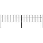vidaXL Tuinhek met speren bovenkant 3,4x0,6 m staal zwart, Verzenden, Nieuw, IJzer, 1 tot 2 meter