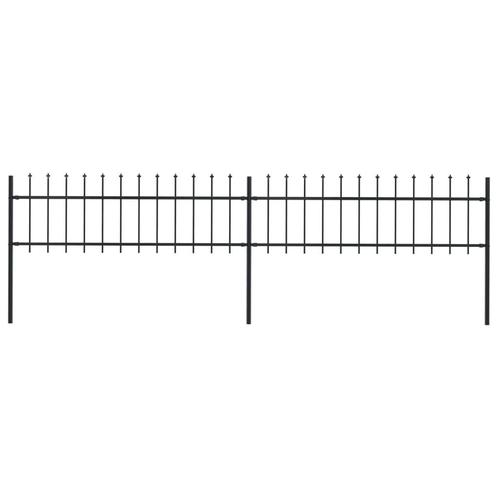 vidaXL Tuinhek met speren bovenkant 3,4x0,6 m staal zwart, Tuin en Terras, Schuttingen, Nieuw, IJzer, 1 tot 2 meter, Verzenden