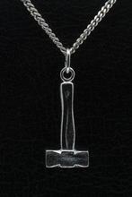 Zilveren Moker hamer ketting hanger, Verzenden, Nieuw
