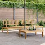 vidaXL Tuinmiddenbanken 2 st pallet massief acaciahout, Tuin en Terras, Tuinsets en Loungesets, Verzenden, Nieuw, Hardhout