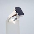 Zilver, Art Deco Zegelring, Onyx - Ring