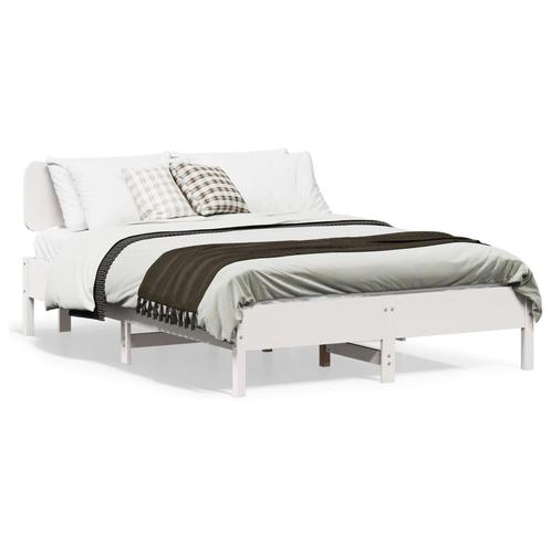 vidaXL Bedframe zonder matras massief grenenhout wit 120x190, Huis en Inrichting, Slaapkamer | Bedden, 120 cm, 190 cm of minder