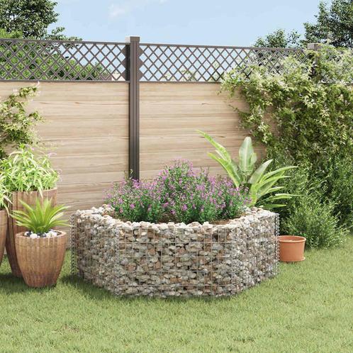 vidaXL Gabion plantenbak verhoogd zeshoekig 160x140x50 cm, Tuin en Terras, Bloembakken en Plantenbakken, 100 cm of meer, Nieuw