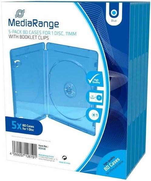 MediaRange | BluRay Videobox | 1 Disc | 5 Stuks, Computers en Software, Beschrijfbare discs, Nieuw, Verzenden