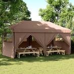 vidaXL Partytent inklapbaar pop-up met 4 zijwanden bruin, Verzenden, Nieuw