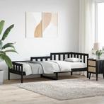 vidaXL Slaapbank 80x200 cm massief grenenhout zwart, Eenpersoons, Verzenden, Zwart, Nieuw