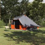 vidaXL Familie Tipi Tent met dak Grijs en Oranje 358 x 296 x, Caravans en Kamperen, Tenten, Verzenden, Nieuw