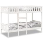 vidaXL Stapelbed massief grenenhout wit 80x200 cm, Eenpersoons, Verzenden, Wit, Nieuw