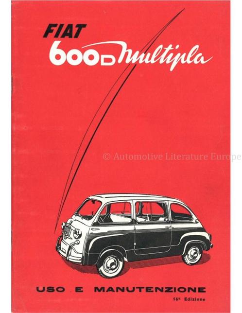 1964 FIAT 600 D MULTIPLA INSTRUCTIEBOEKJE ITALIAANS, Auto diversen, Handleidingen en Instructieboekjes