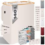 Wasmand 3 vakken - Met deksel - 140 Liter - Beige - KESSER®, Verzenden, Zo goed als nieuw