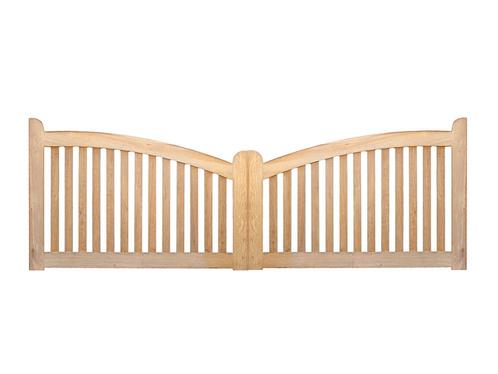 Dubbele toegangspoort eiken IP02 (incl. hang- en sluitwerk), Tuin en Terras, Schuttingen, Minder dan 3 meter, Nieuw, IJzer, 1 tot 2 meter