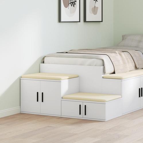 vidaXL Opbergkast Wit 127x41x40 cm Houtmateriaal, Huis en Inrichting, Slaapkamer | Nachtkastjes, Nieuw, Hout, Verzenden