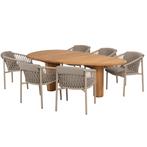 Corsica Allora dining tuinset 240x130xH75 cm 7-delig pebble, Tuin en Terras, Ophalen of Verzenden, Nieuw